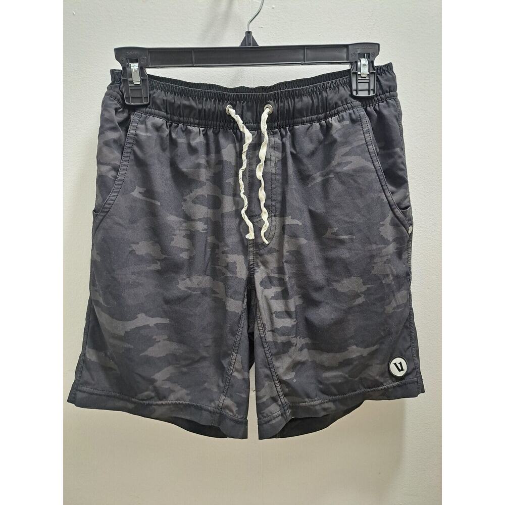 Vuori Kore Shorts Mens Small Black Camo Lined Hybrid Athletic Gym 7.5” Inseam